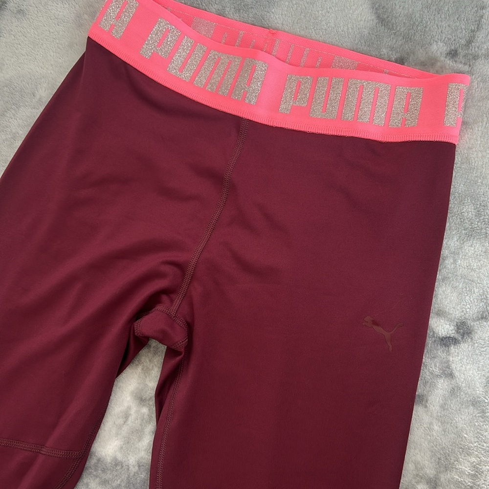 Puma Red and Pink Leggings with Stretchy Fit